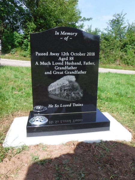 Memorial Headstone with Laser Design